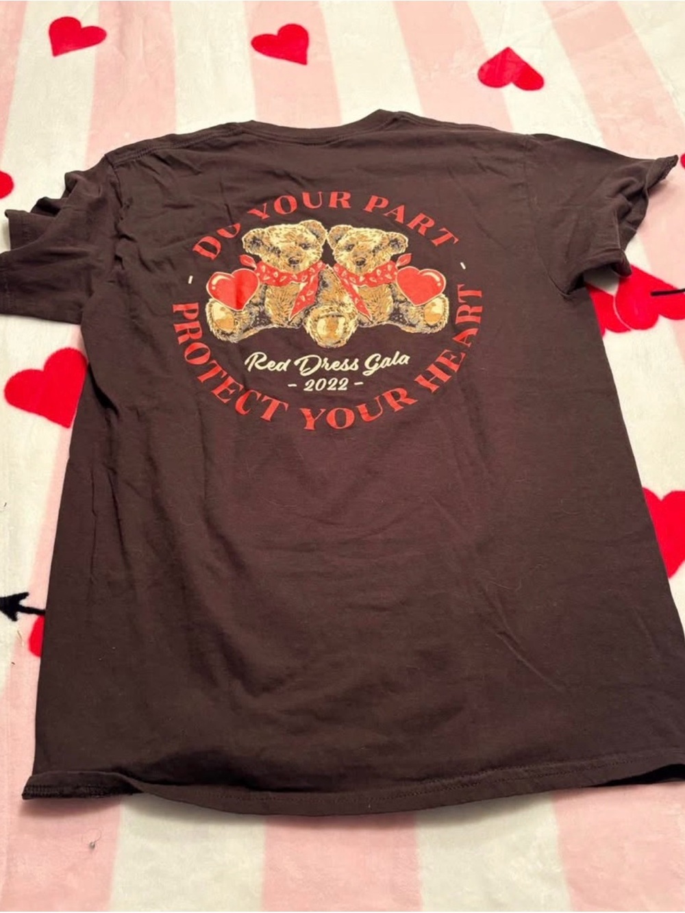 Do Your Part Protect Your Heart Brown Graphic Tee - Red Dress Gala 2022 alpha ph